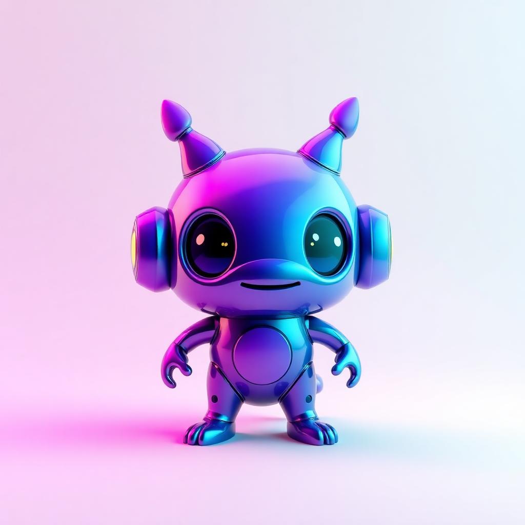 glossy 3D mascot for a startup